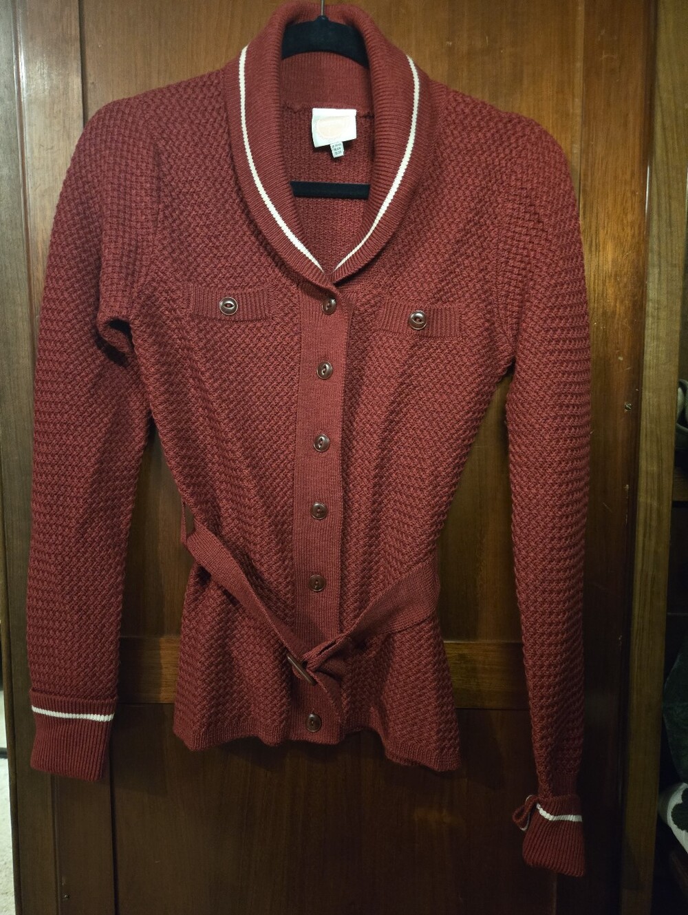Clubhouse Cardigan In Burgandy 34/36 - Picture 5 of 7